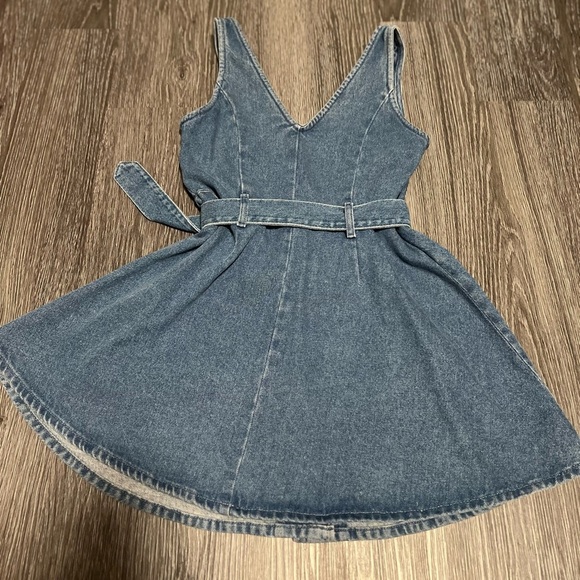 ASOS Blue and Gold Mini Sundress V-neck Sleeveless - Picture 5 of 7